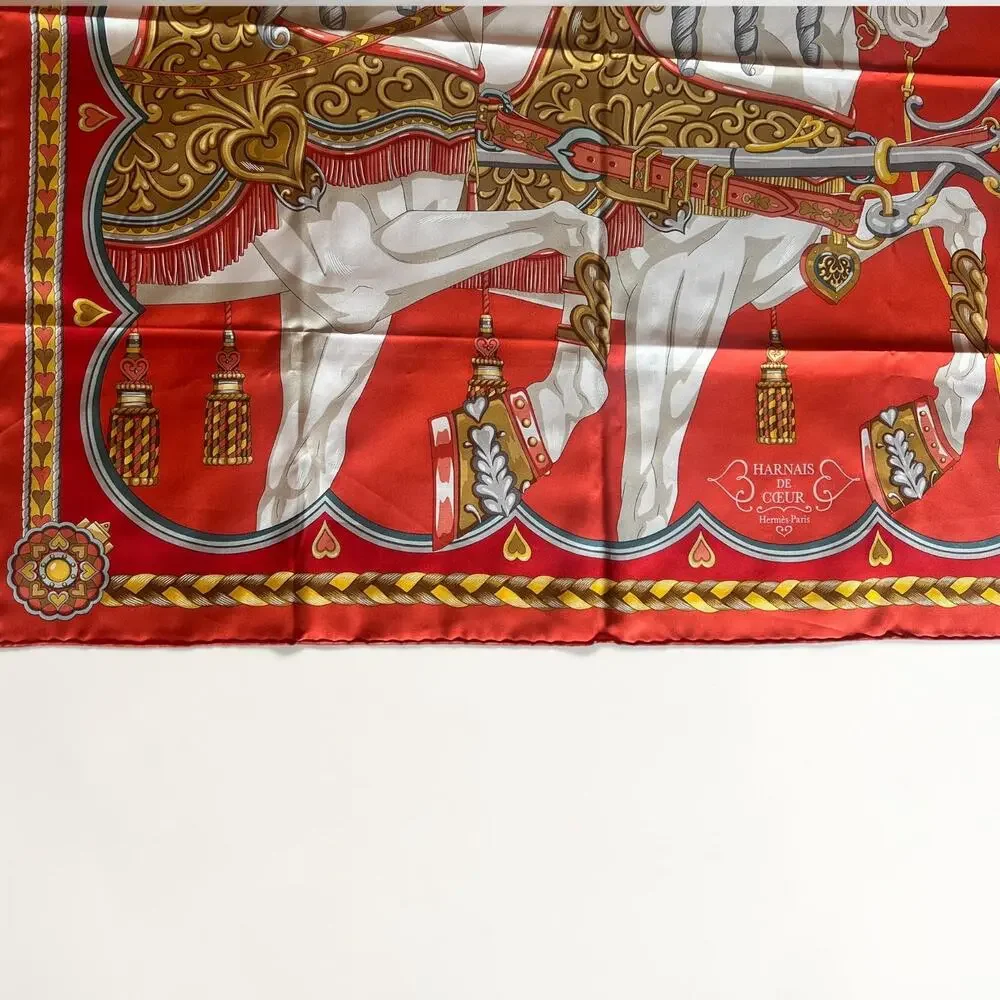 Hermès Harnais de Coeur Silk Carré 90 Scarf | Equestrian Print